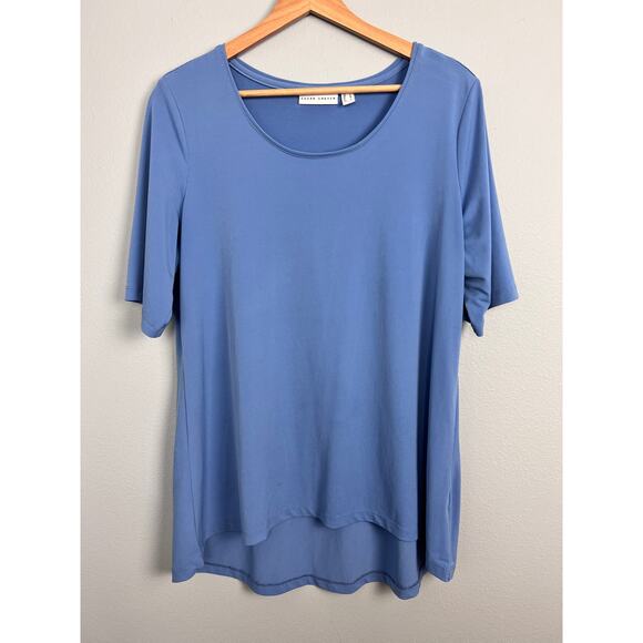 Susan Graver Women's M Tunic Top Stretch Knit Hi-Low Hem‎ Basic Casual Travel - Picture 2 of 10